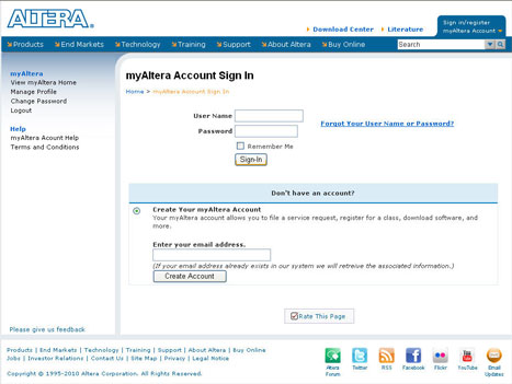Altera web edition license files